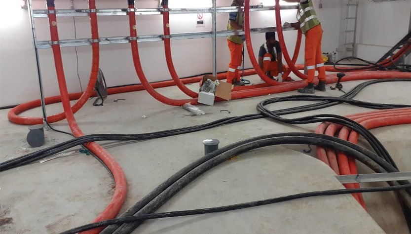 Electrical cabling and bus duct work