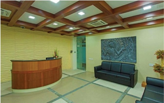 Finished office reception interior